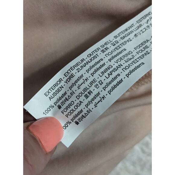 Like new! Zara Mini Dress Deep V Pleated Pale Pink with sash, Size M - Picture 6 of 9